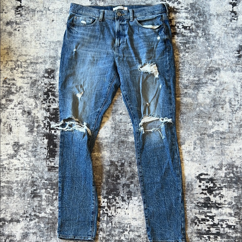 Men's PACSUN Distressed Blue Slim Fit Jeans